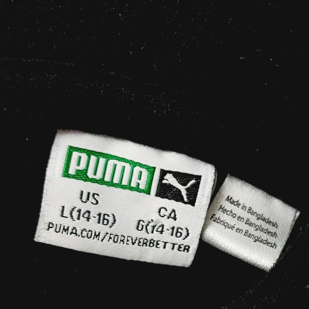 *SOLD*PUMA Big Kids Black Hoodie with Big Cat on Front Size XL - Picture 5 of 6